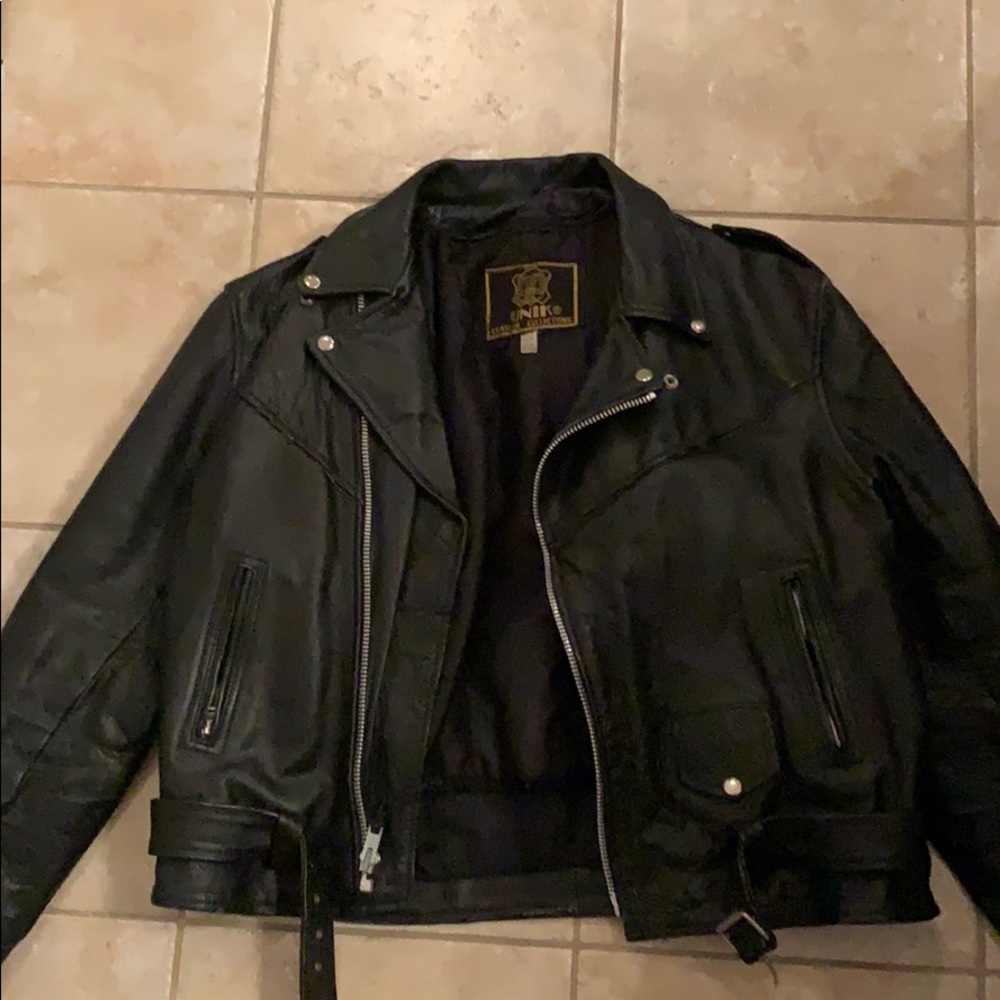 Men’s leather biker jacket